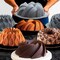 4 Pieces Silicone Fluted Cake Pans, 9/10/12 Cups Tube Baking Pan, Silicone Molds for Homemade Cake, Bread and Jello, Non-Stick, Grey